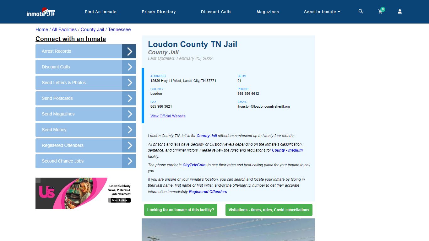 Loudon County TN Jail - Inmate Locator - Lenoir City, TN
