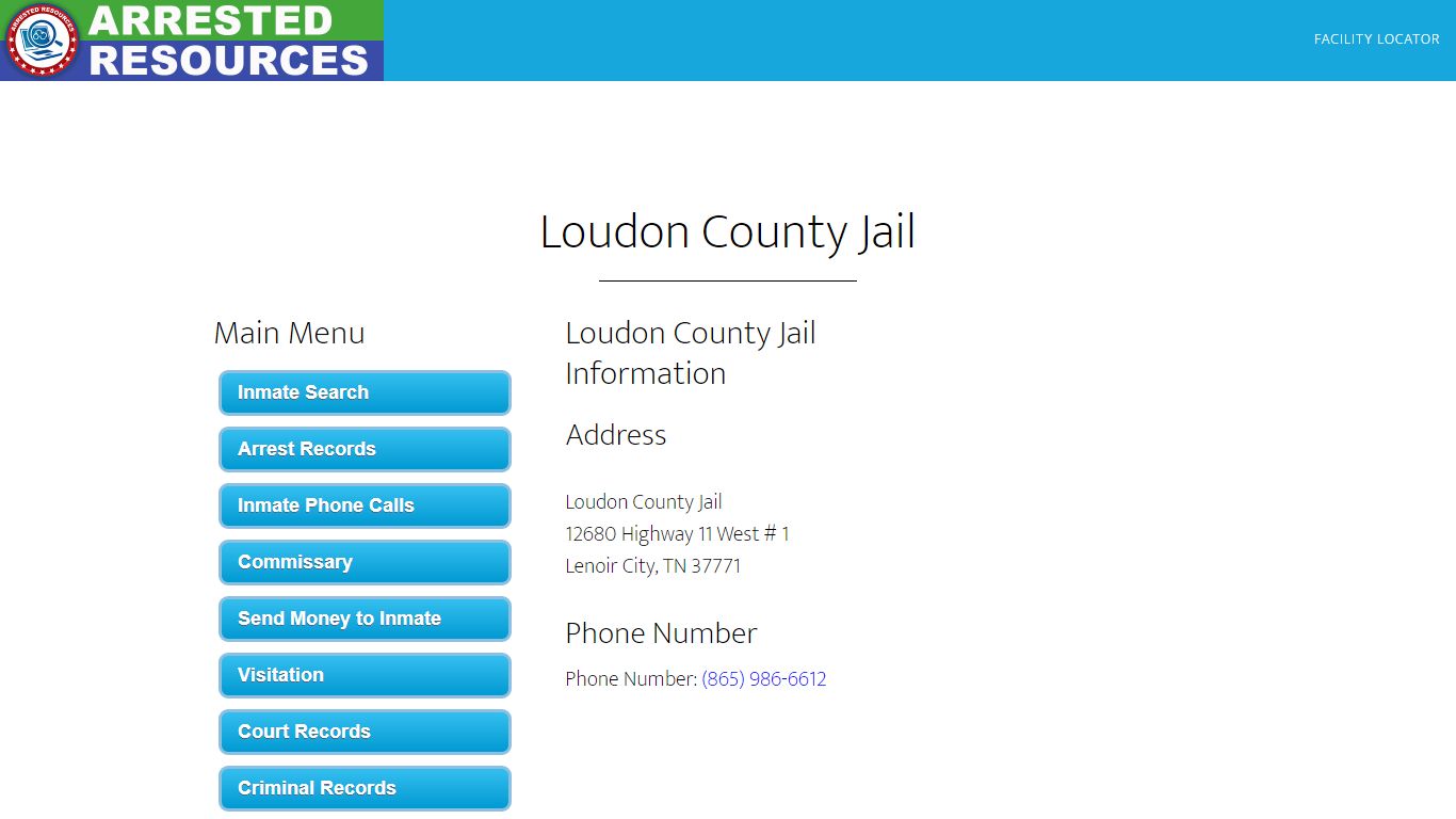 Loudon County Jail - Inmate Search - Lenoir City, TN - Arrested Resources
